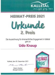 Read more about the article Kalletaler Heimatpreis für Udo Knaup
